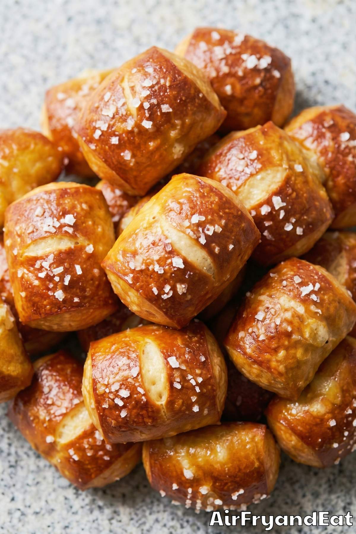 Soft homemade air fryer pretzel bites