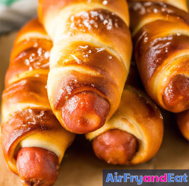 Air Fryer Pretzel Dogs Easy Recipe AirFryAndEat