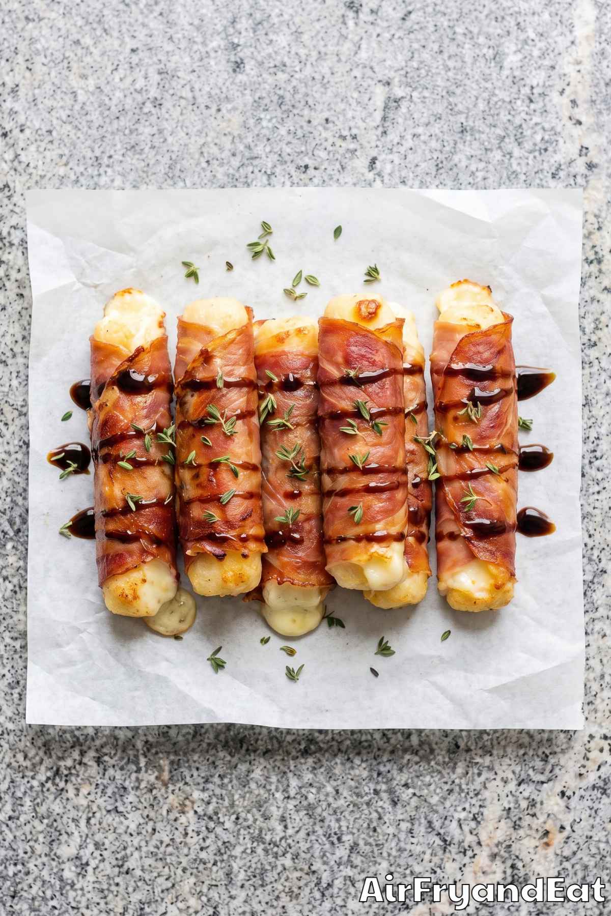 Golden air fryer mozzarella appetizer