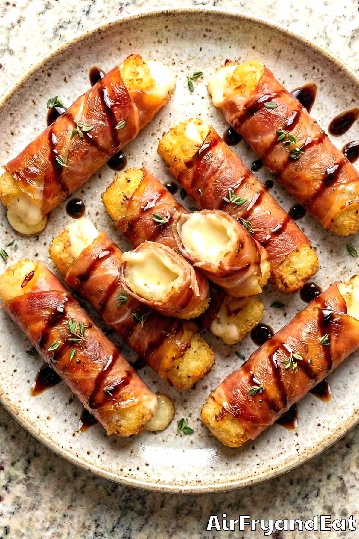 Easy air fryer prosciutto wrapped mozzarella