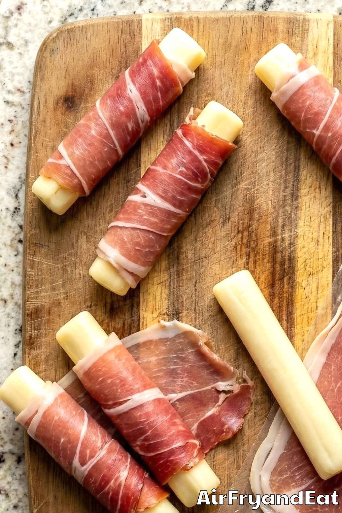 Air Fryer Prosciutto Wrapped Mozzarella Step 2