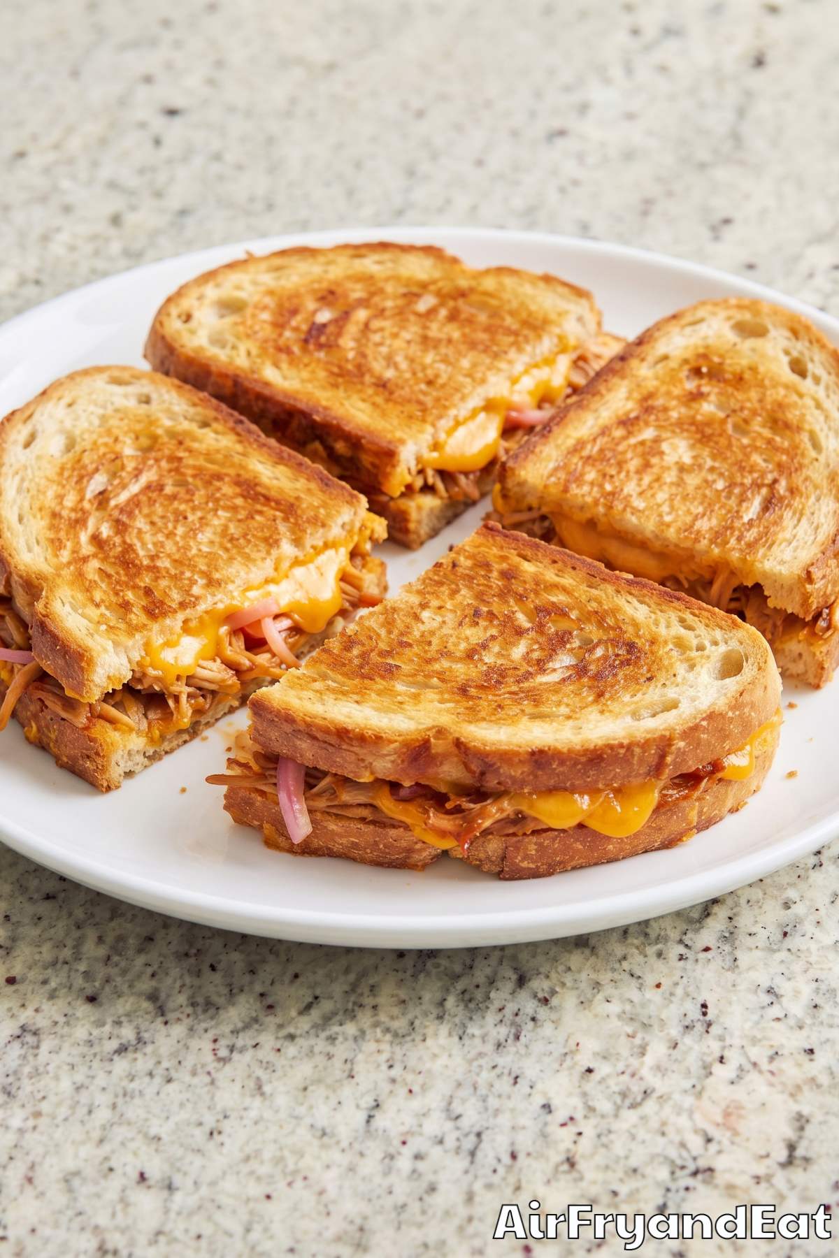 Air fryer pork grilled cheese sandwich