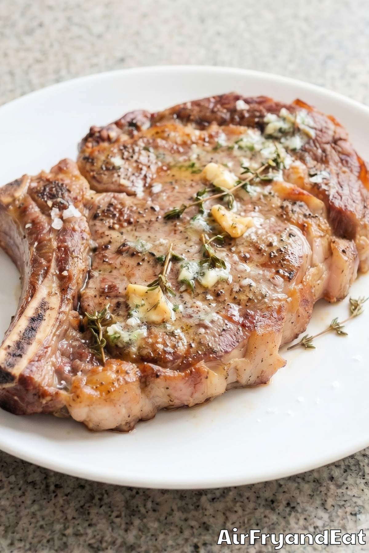 hearty air fryer ribeye with herbs