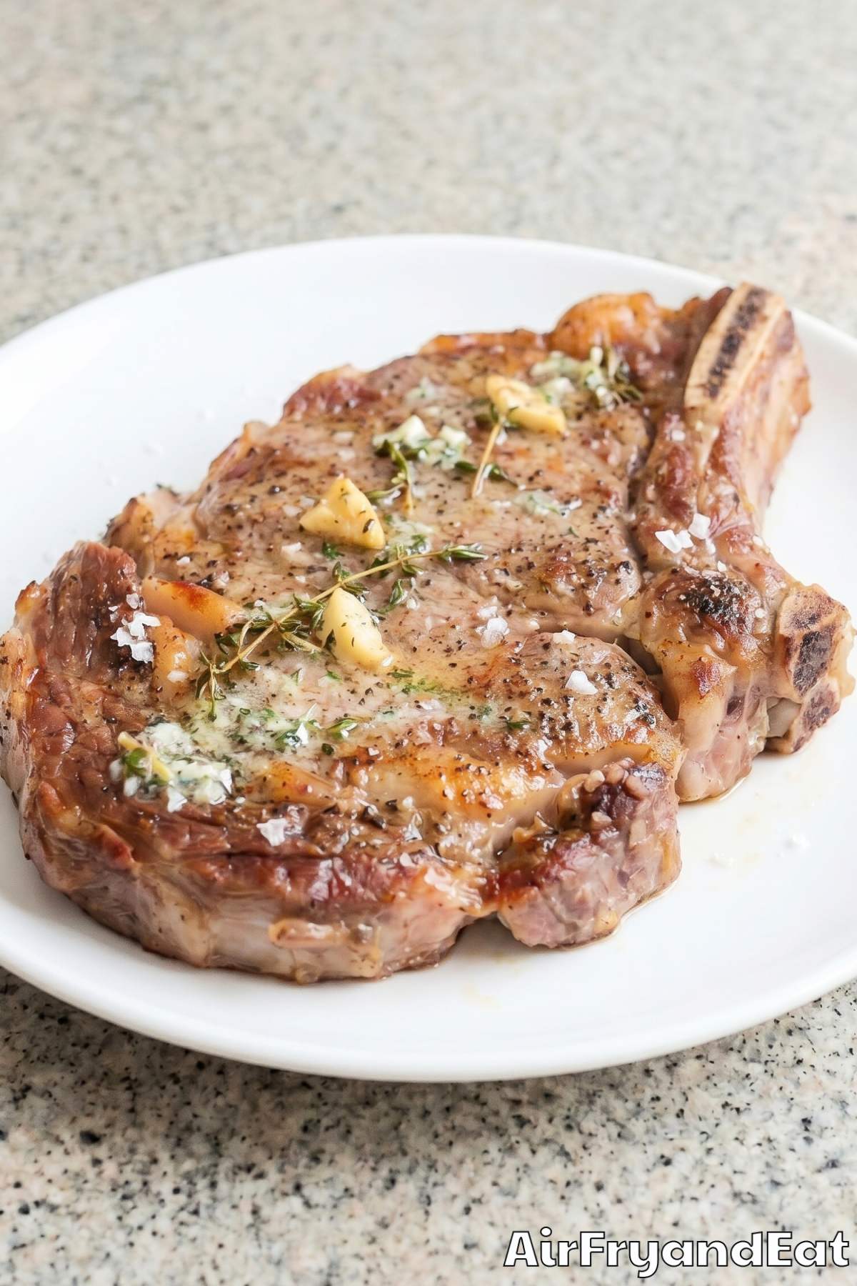 flavorful air fryer ribeye ready to eat