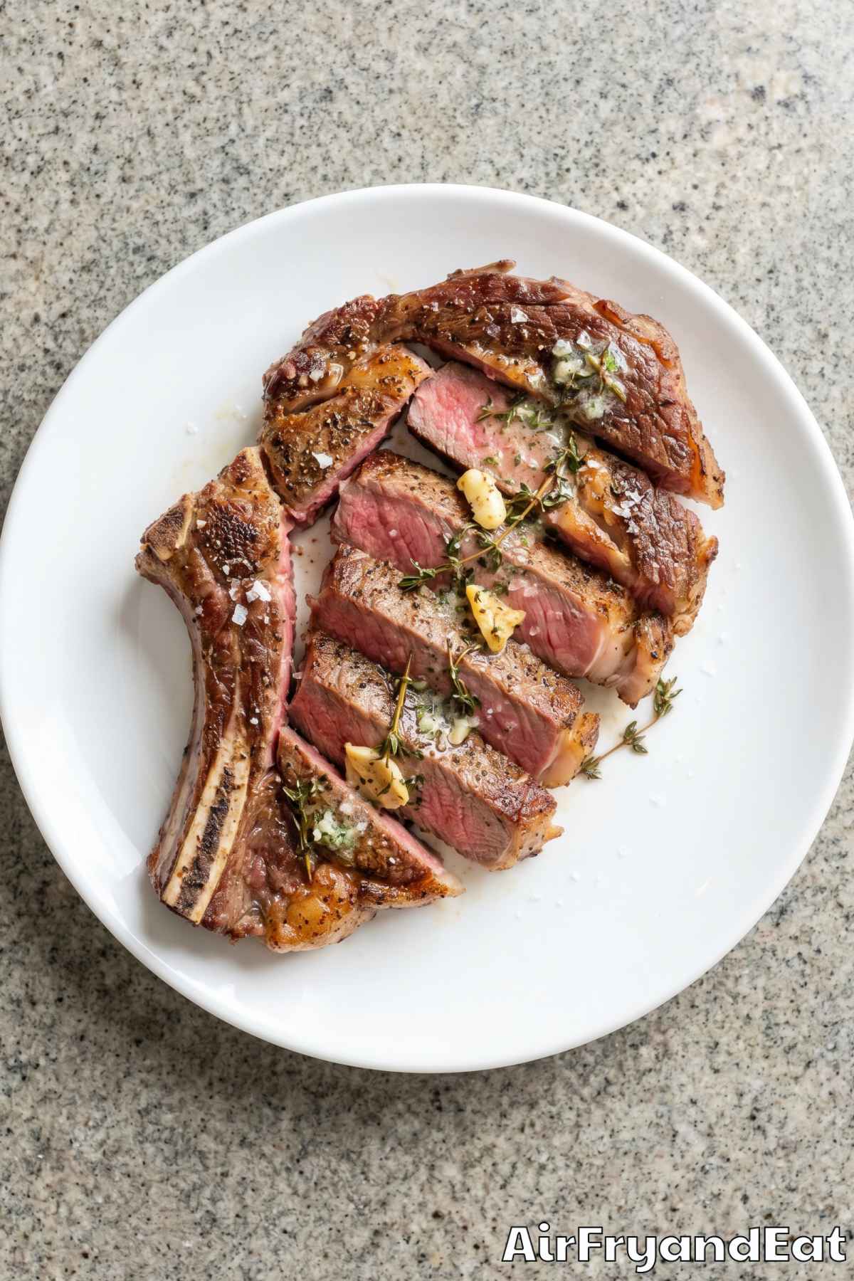 golden crusted air fryer ribeye steak