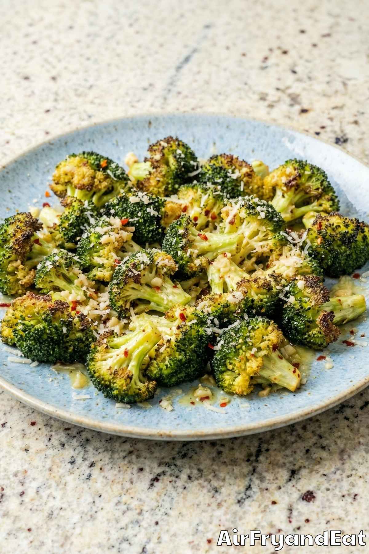 Simple air fryer roasted broccoli side dish