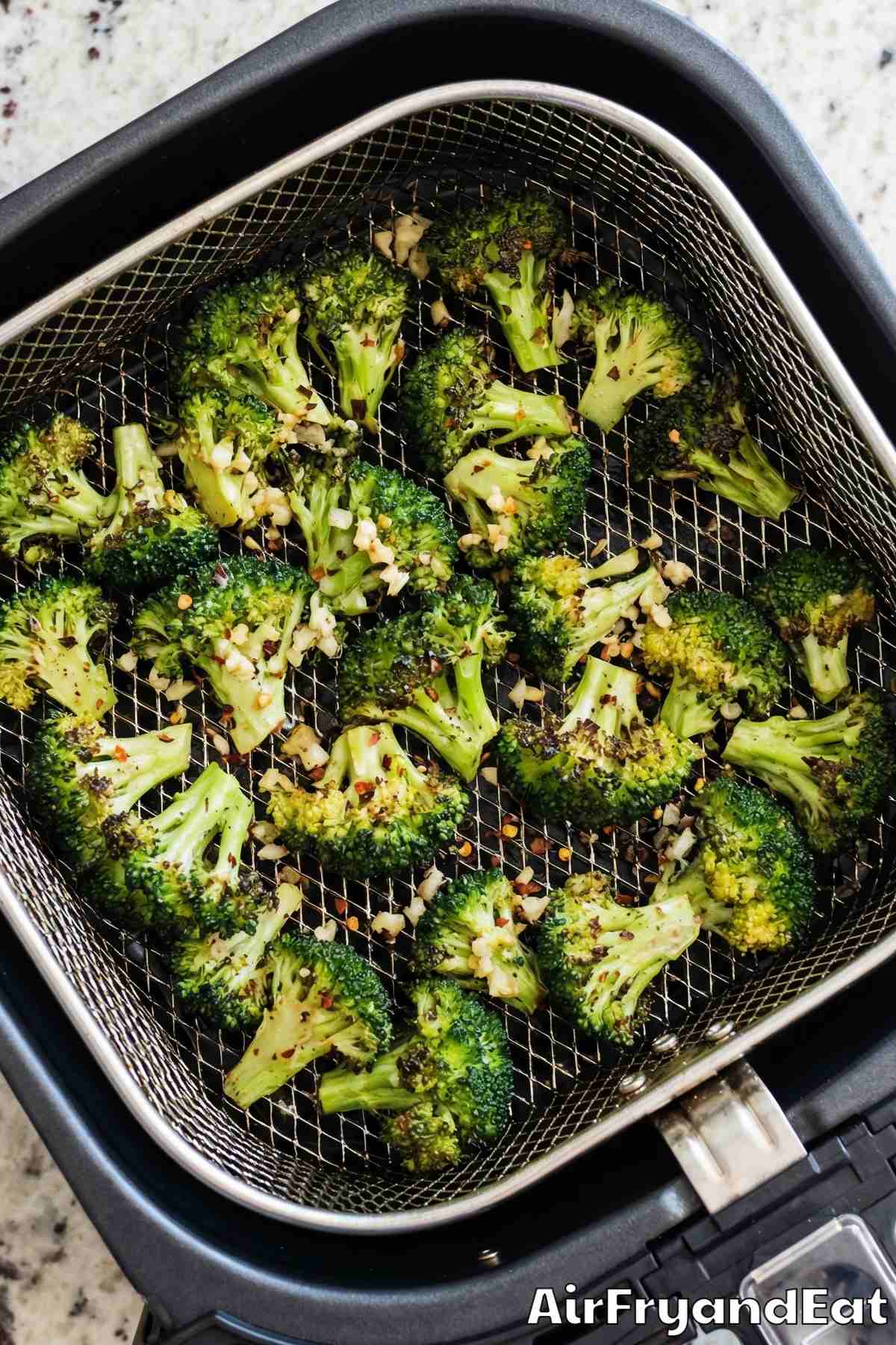 Air Fryer Roasted Broccoli Step 4