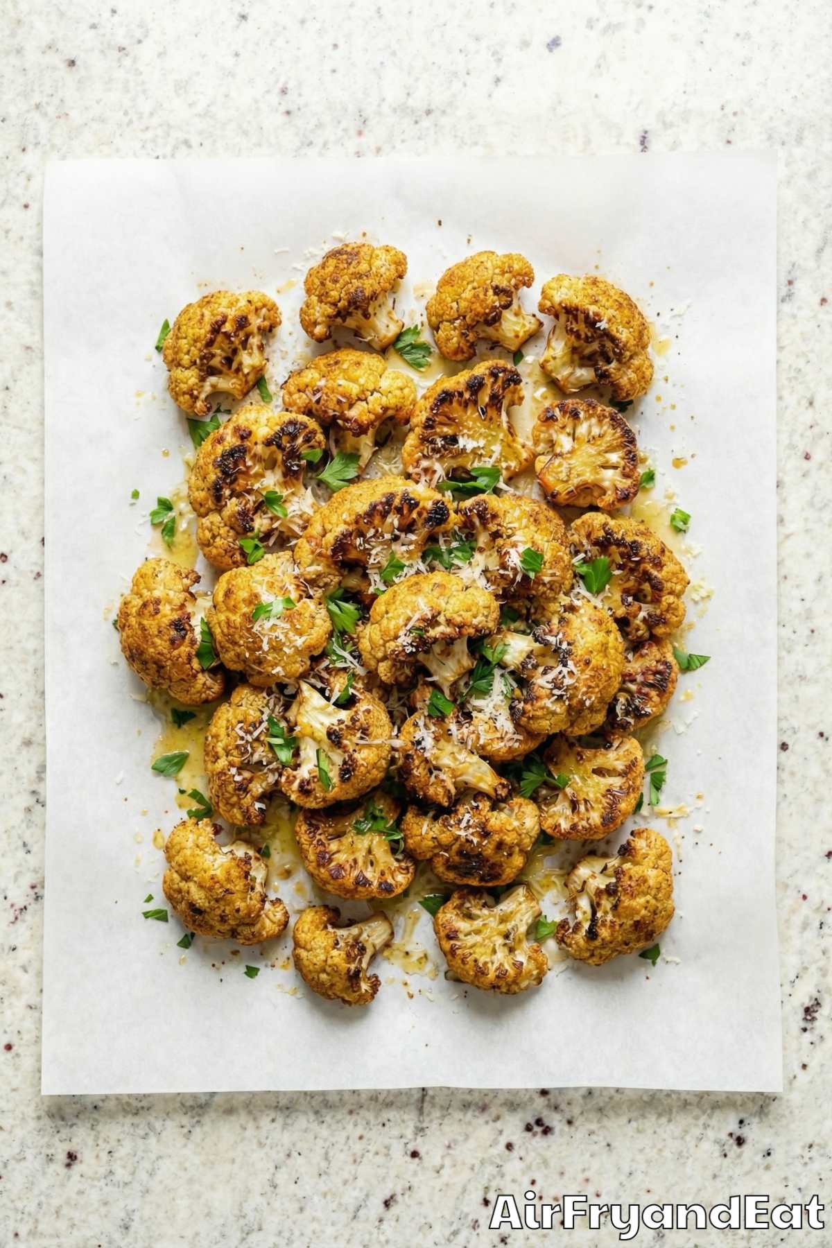 Simple air fryer roasted cauliflower