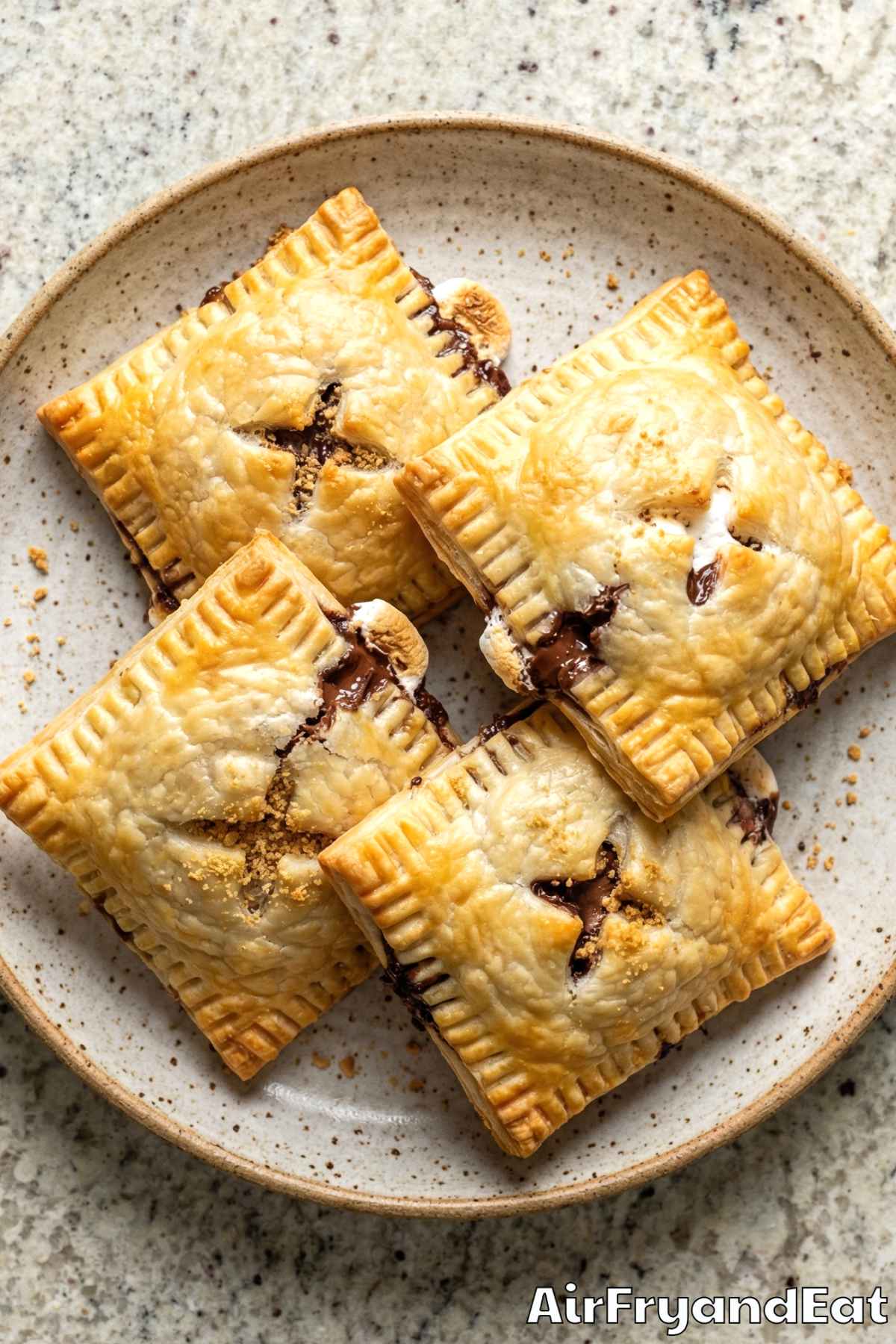 Flaky air fryer s'mores pastry pockets