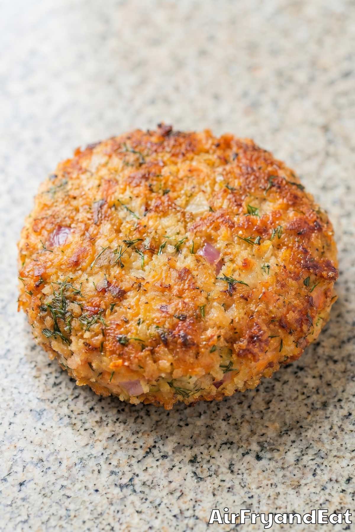 Flavorful air fryer salmon patties on platter