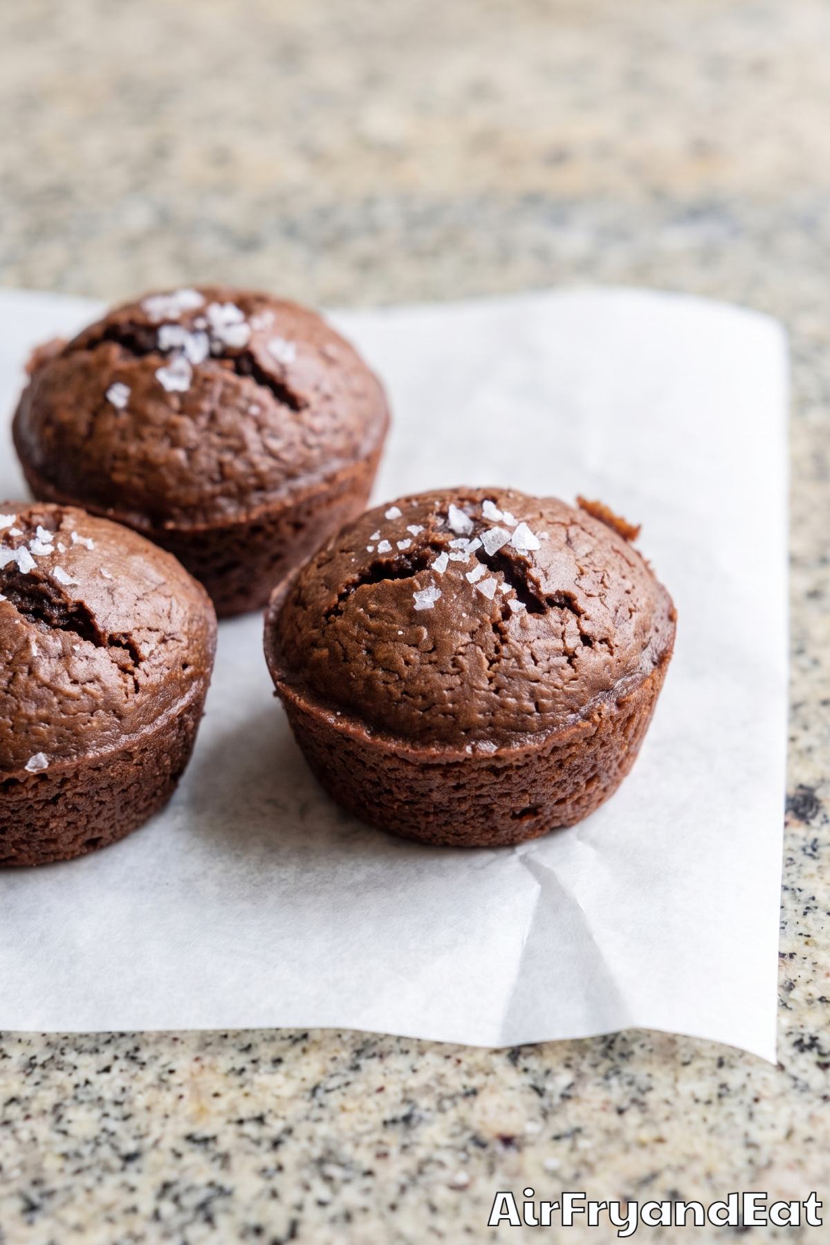 Gooey salted caramel brownies from air fryer