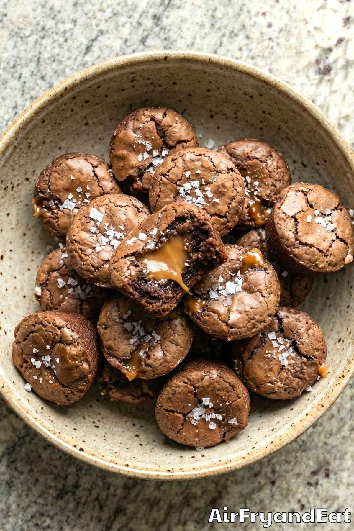 Irresistible salted caramel brownie bites