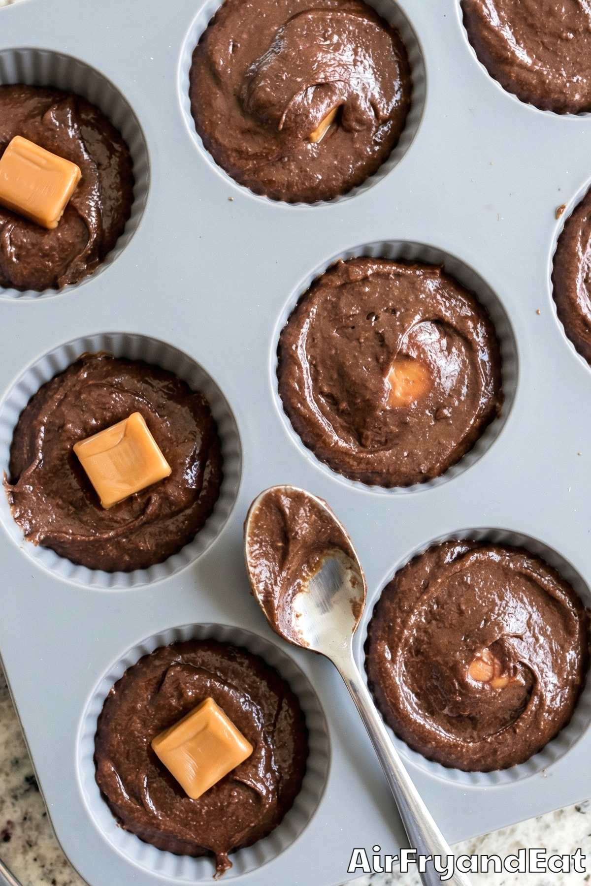Air Fryer Salted Caramel Brownie Bites Step 3