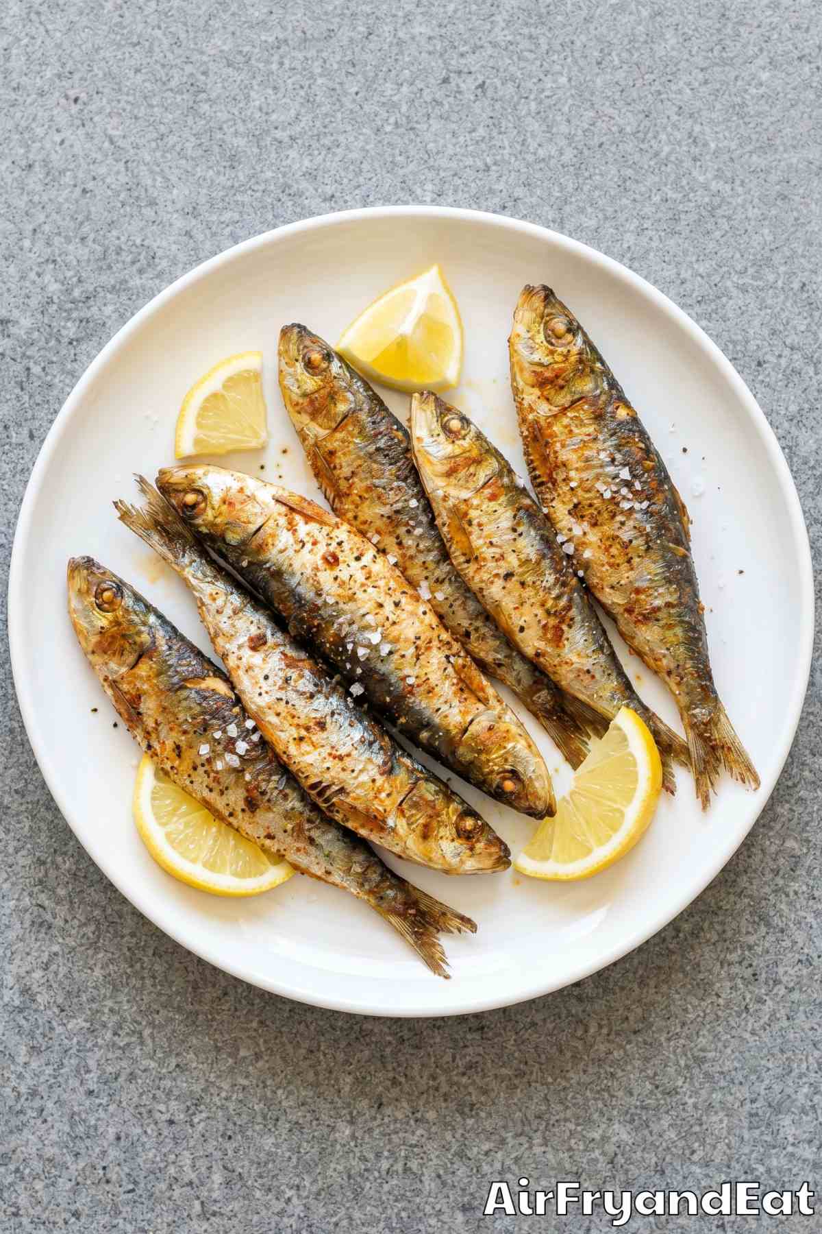 Wholesome air fryer sardines on a dish