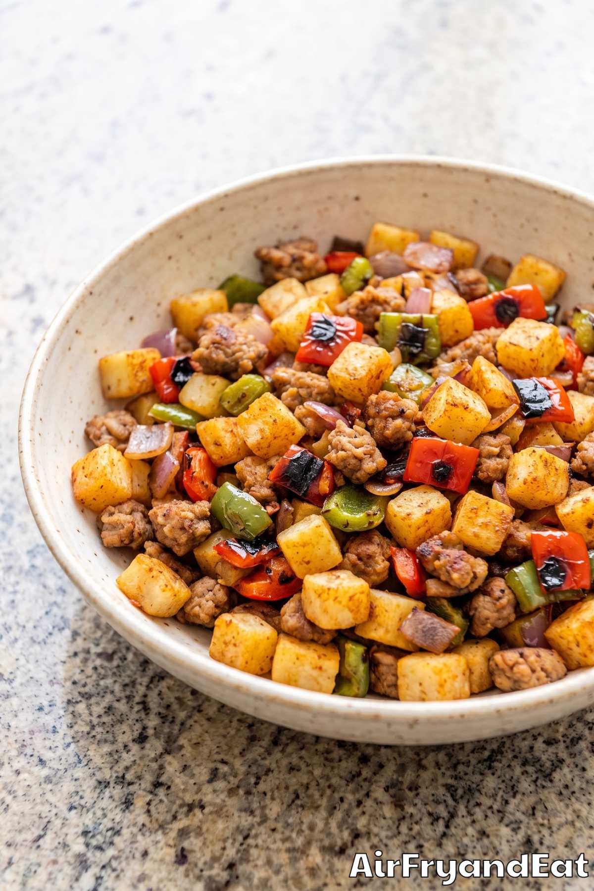 Savory air fryer breakfast hash
