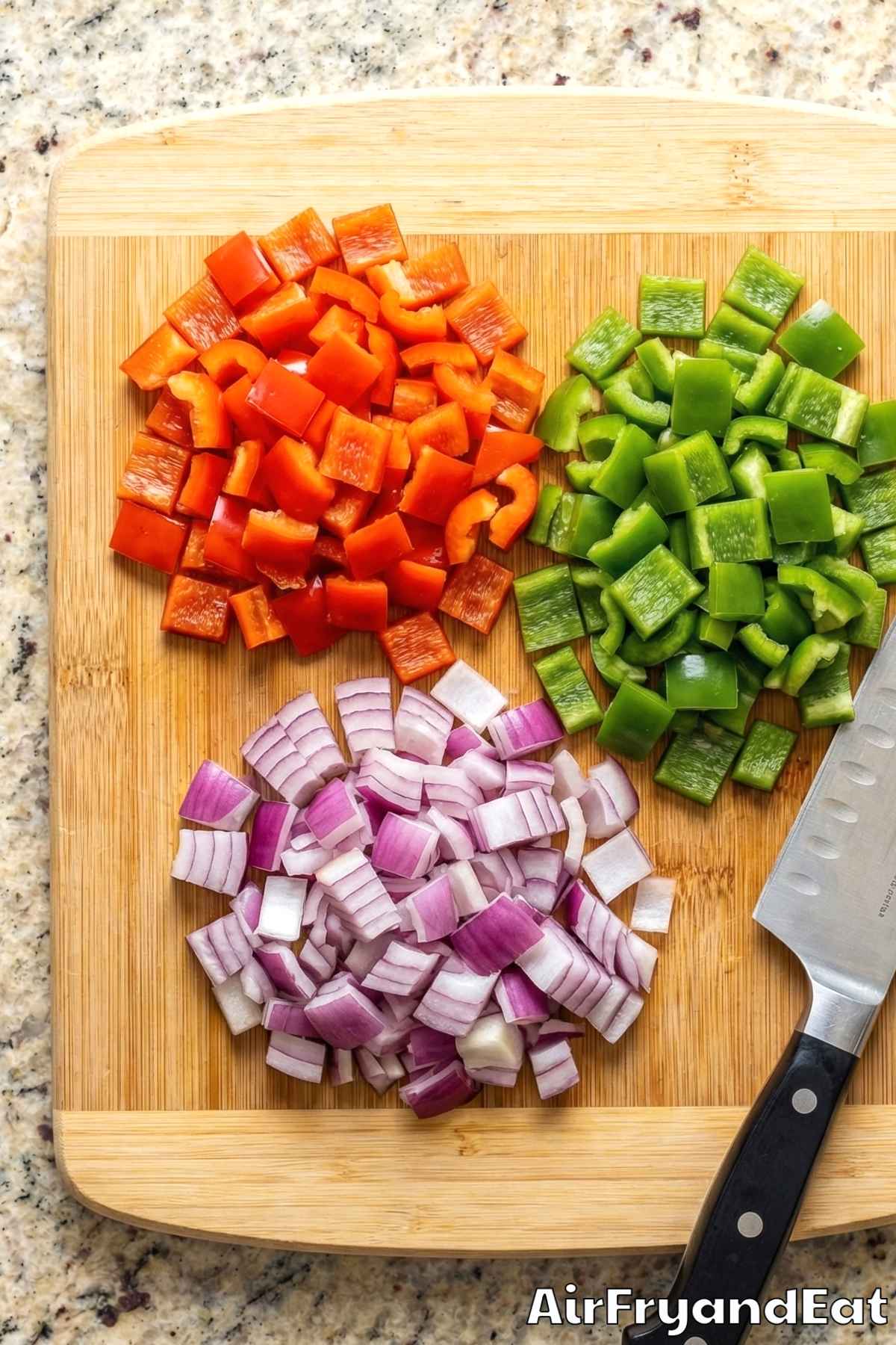 Air Fryer Sausage & Pepper Breakfast Hash Step 1