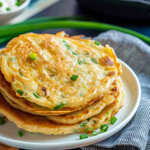 Air Fryer Scallion Pancakes Easy Recipe AirFryAndEat