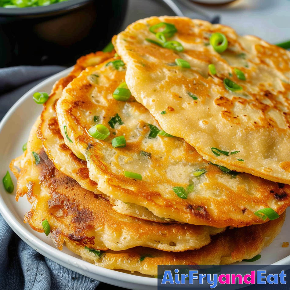 Air Fryer Scallion Pancakes Easy Recipe AirFryAndEat
