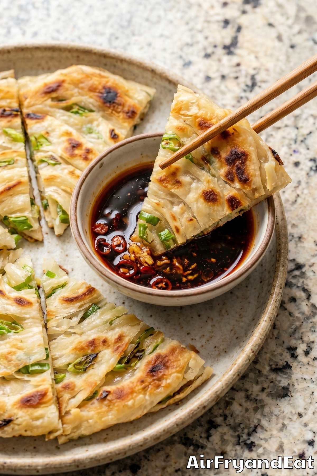 Homemade air fryer scallion pancakes