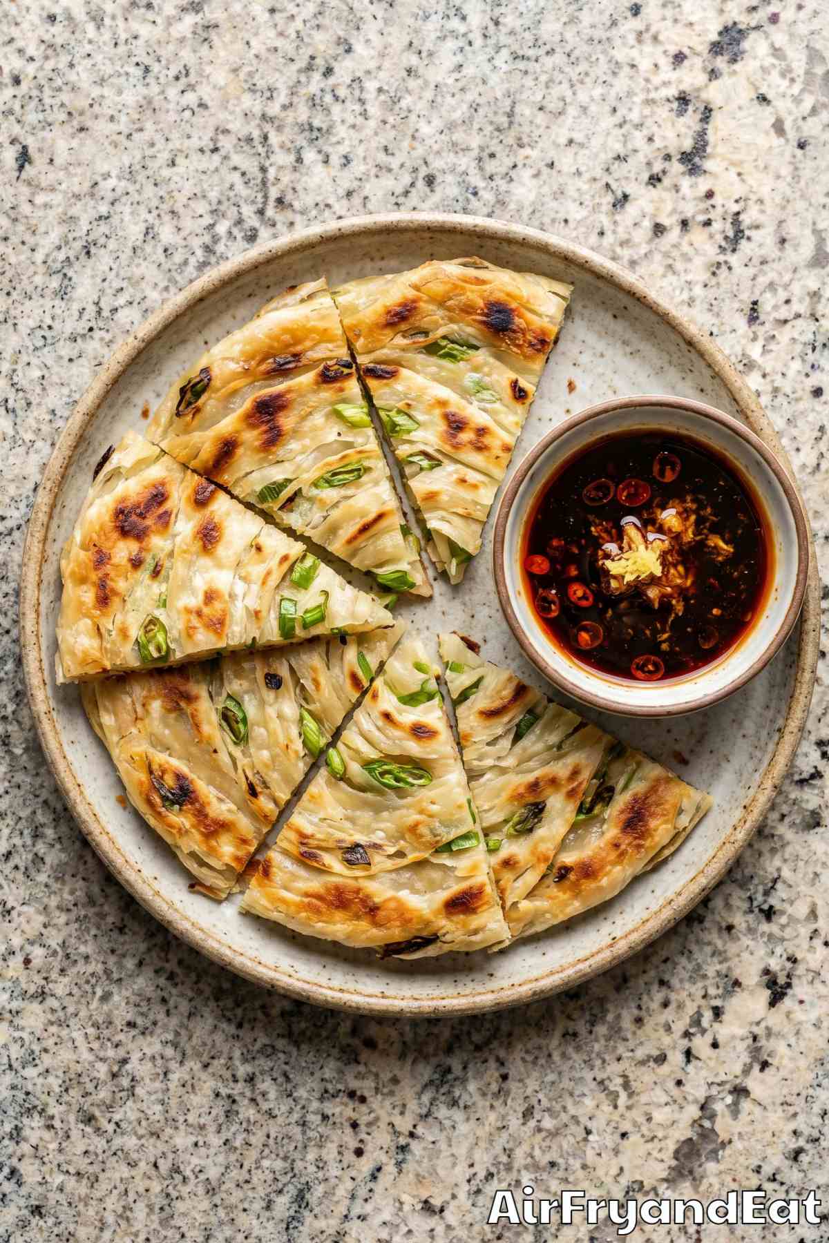 Golden air fryer scallion pancakes