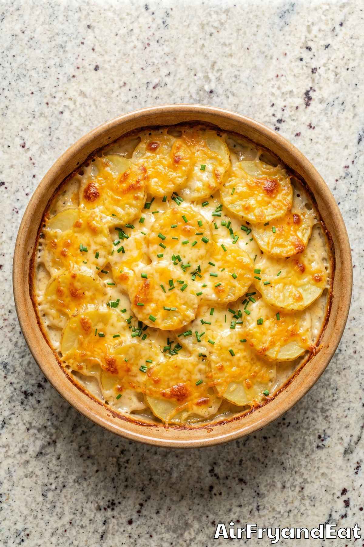 Rich air fryer scalloped potatoes