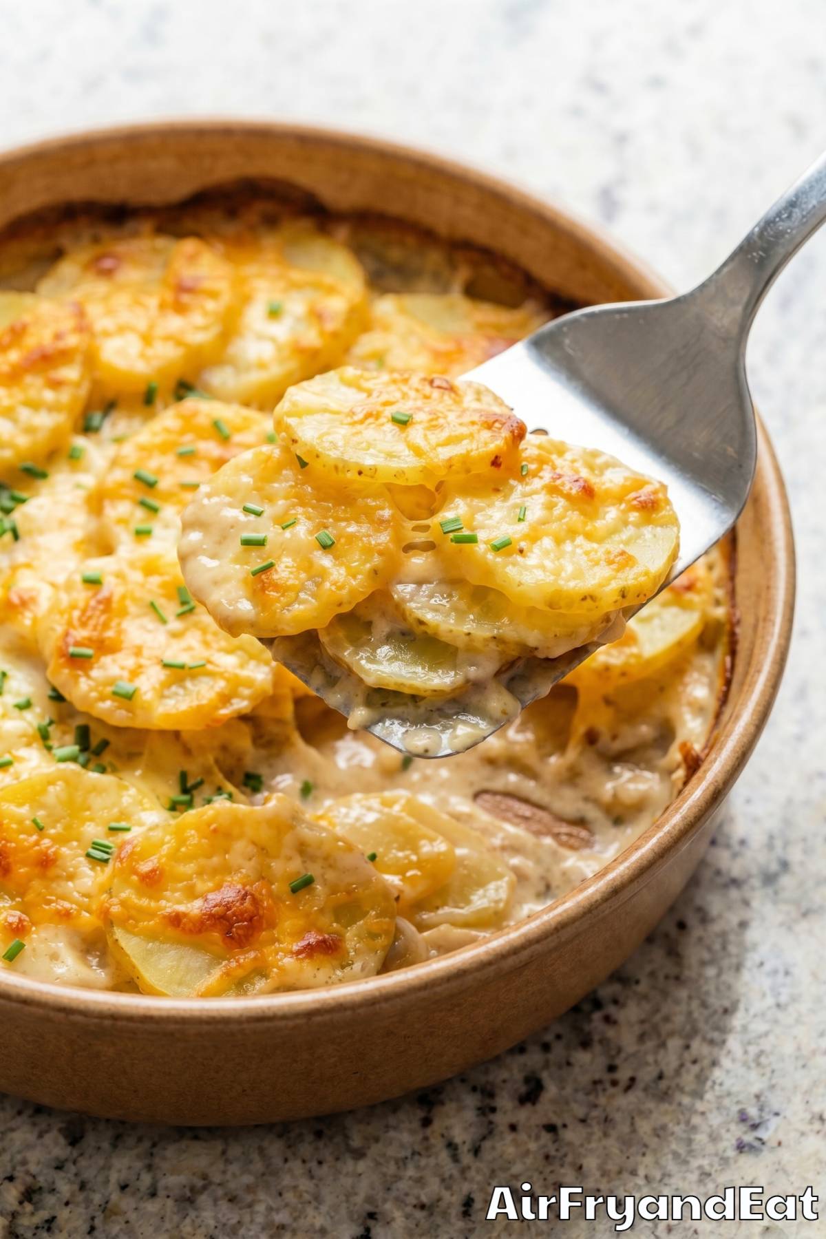 Comforting air fryer scalloped potatoes