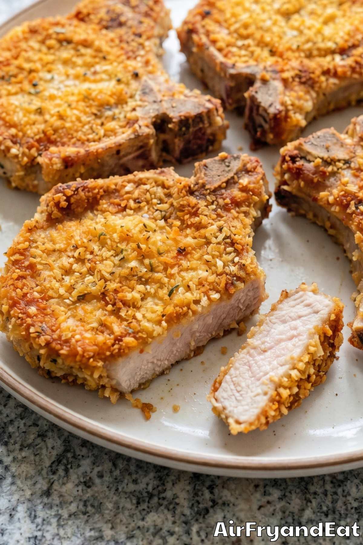 Easy air fryer shake and bake pork chops