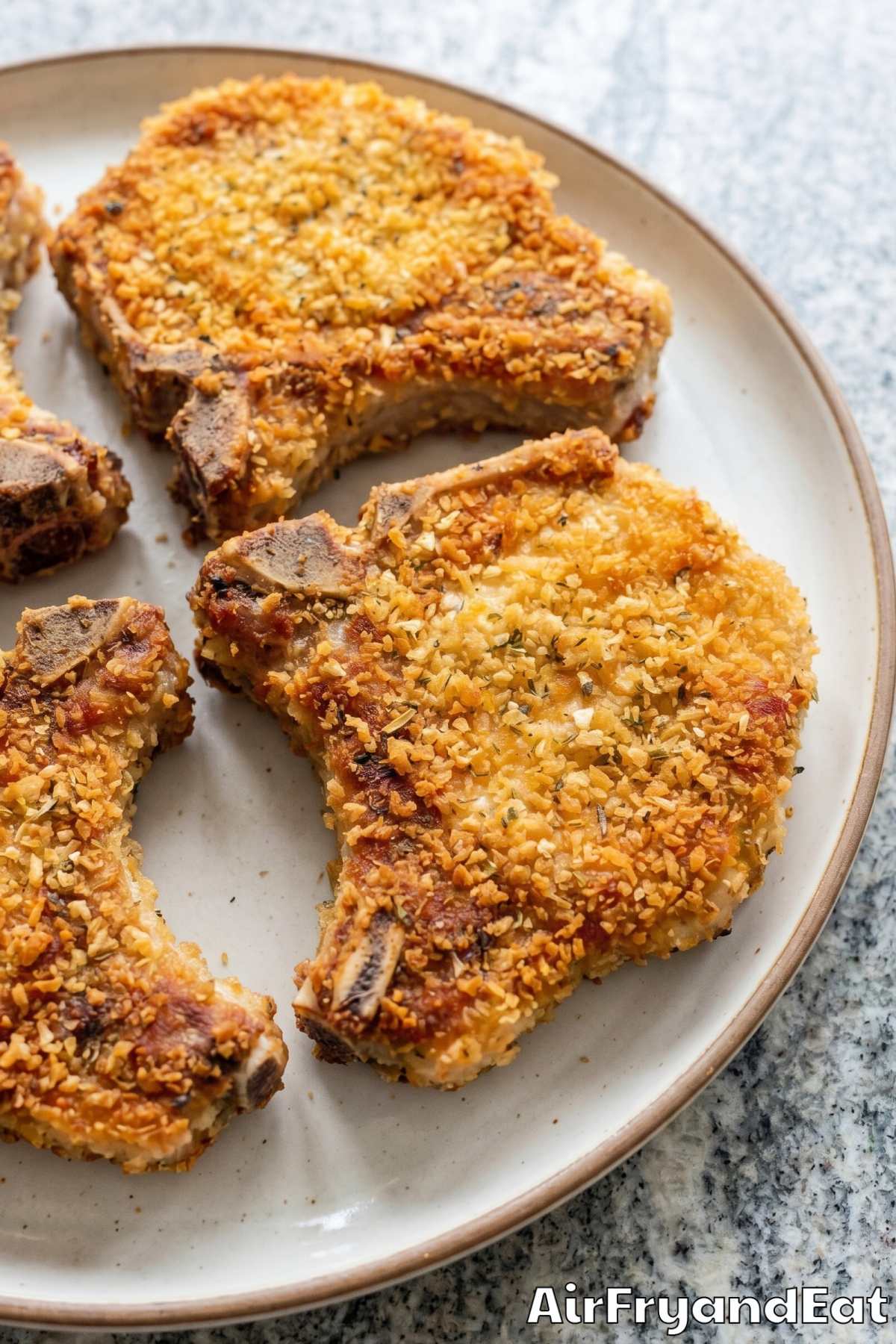 Savory air fryer shake and bake pork chops