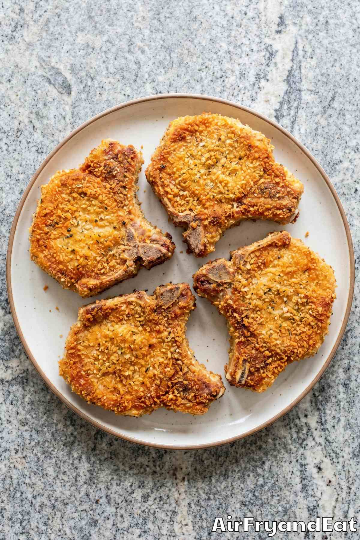 Tender air fryer shake and bake pork chops