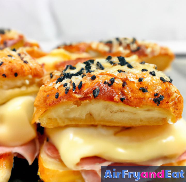 air fryer sliders ham and cheese