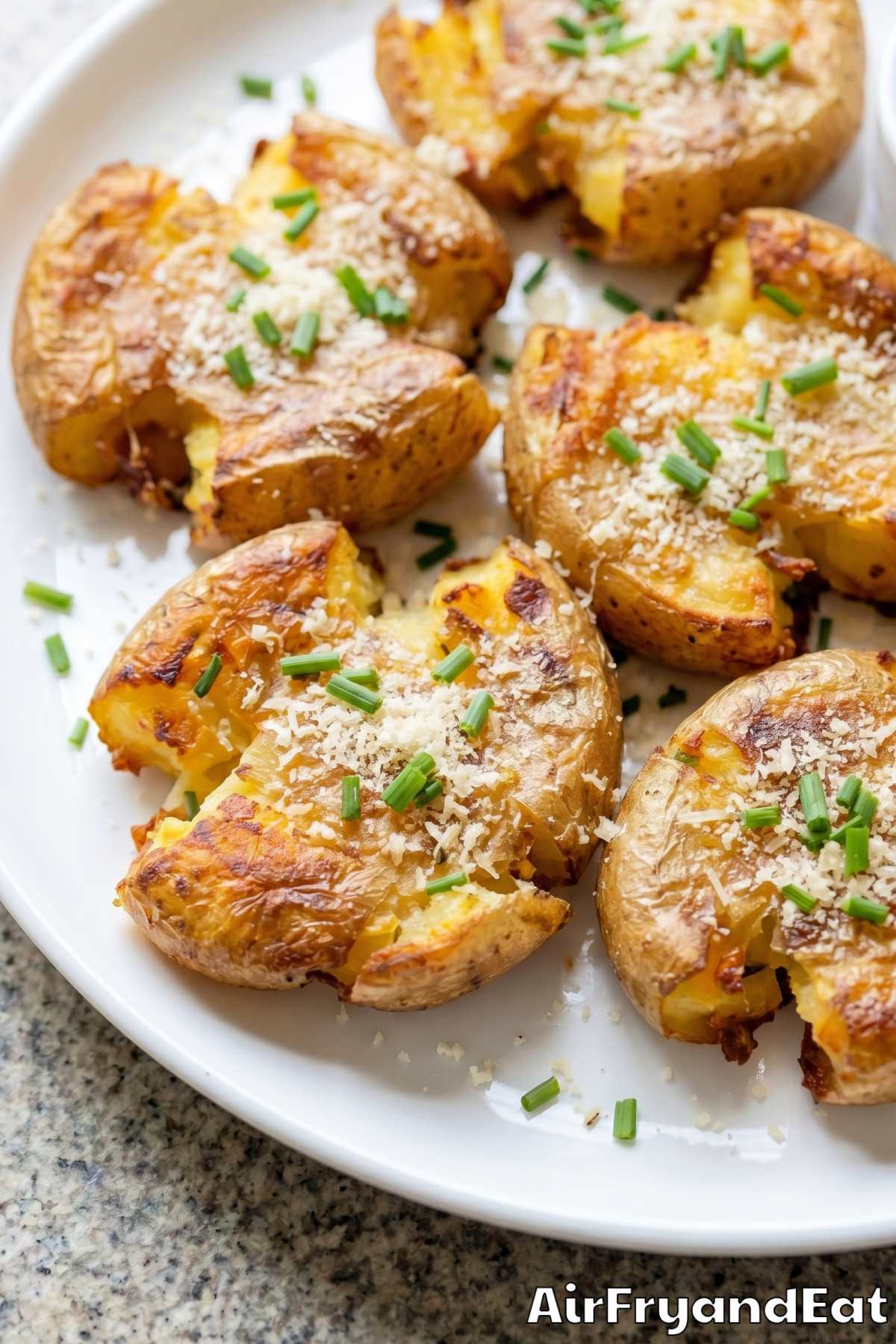 Irresistible air fryer smashed potatoes golden
