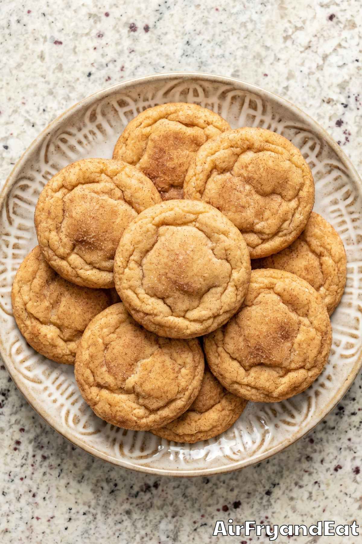 Cinnamon air fryer snickerdoodle cookies