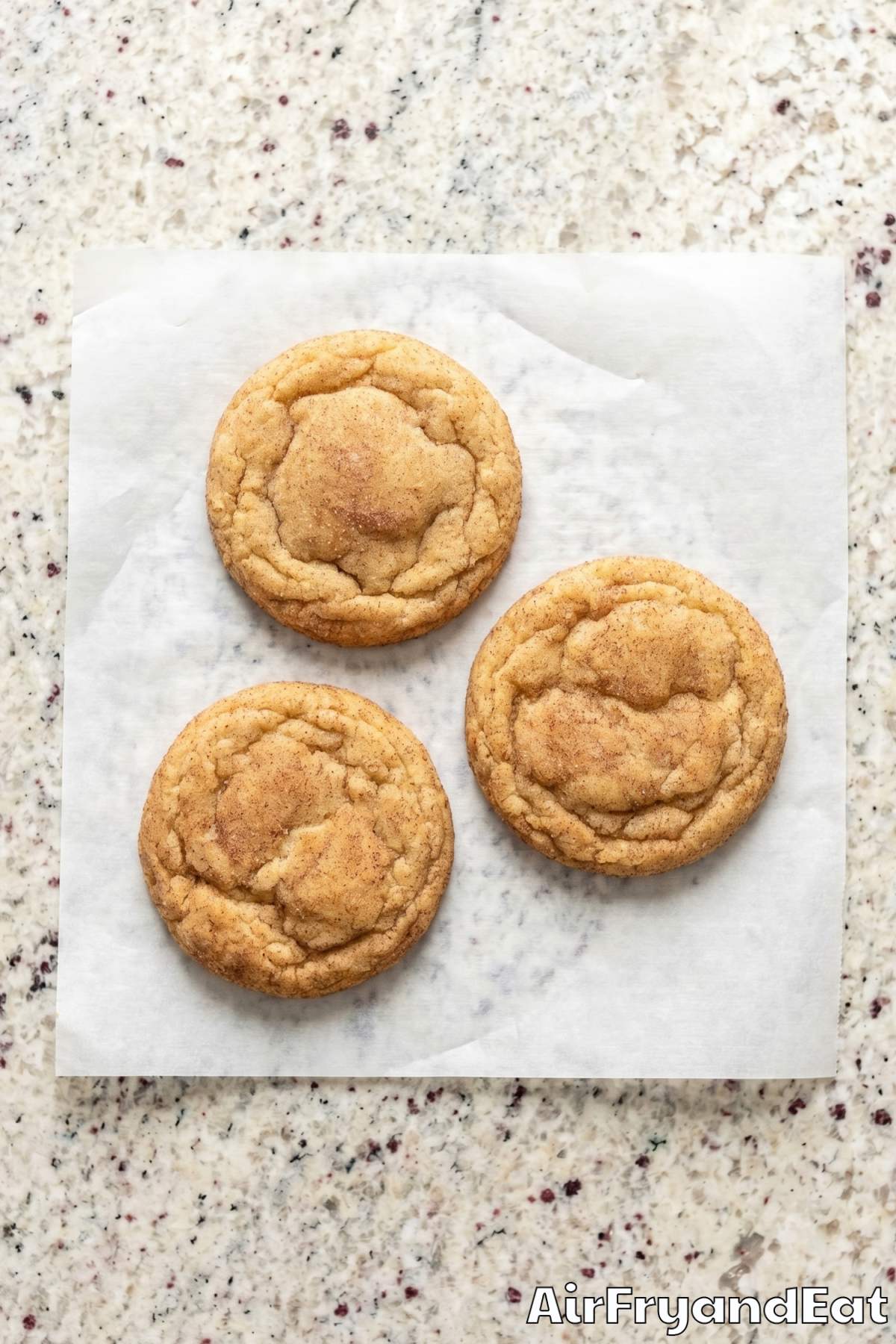 Golden air fryer snickerdoodle cookies
