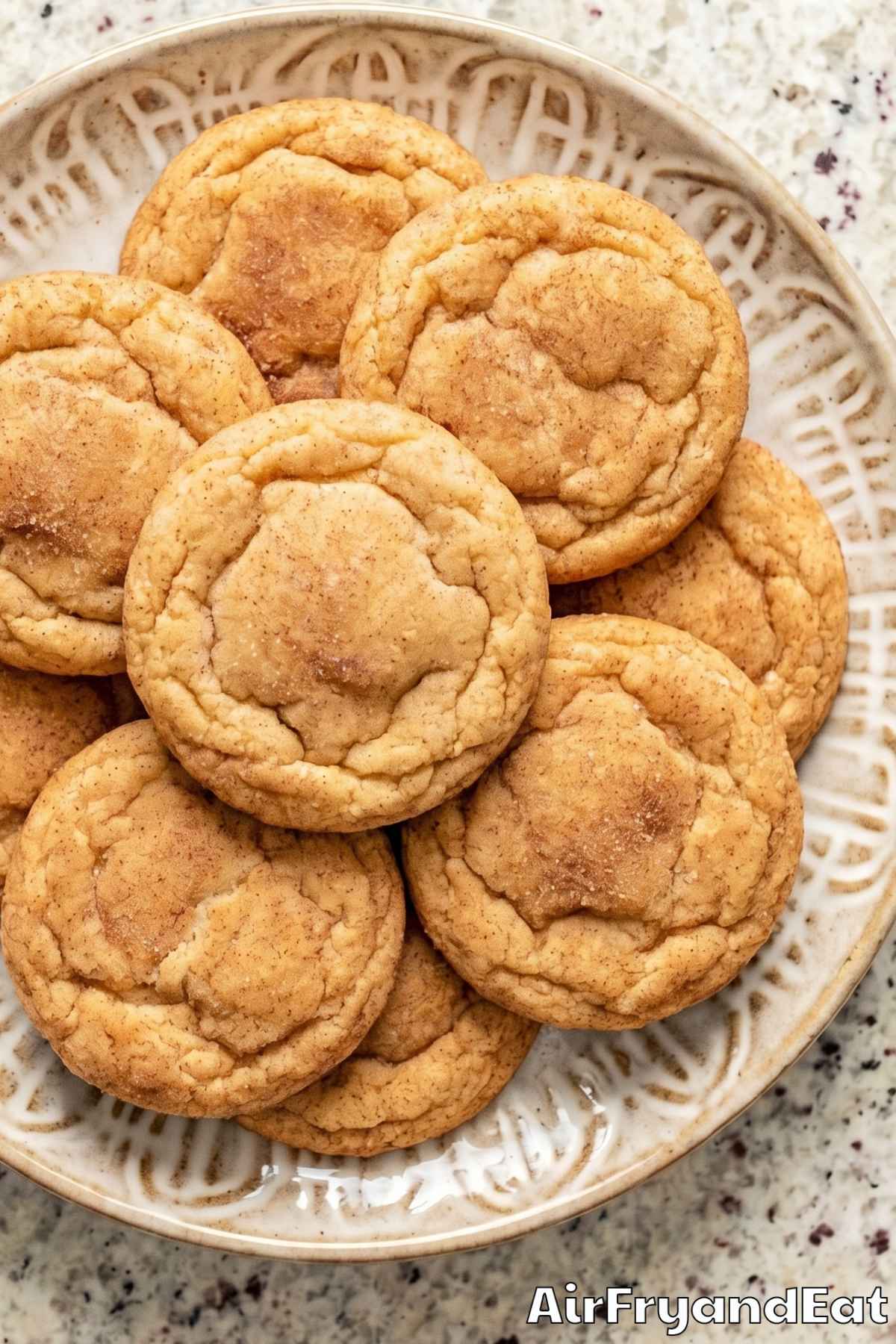 Easy air fryer snickerdoodle cookies