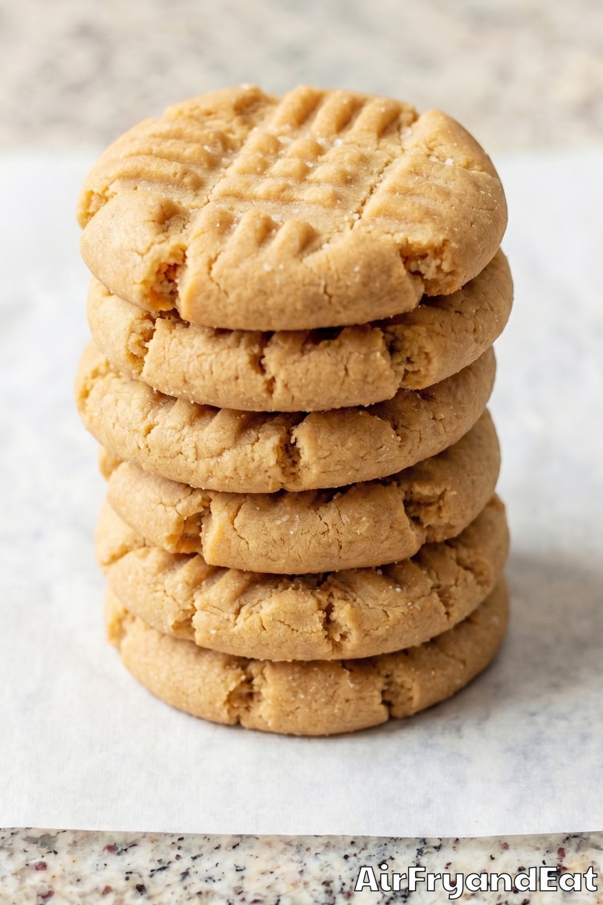 Golden air fryer soft peanut butter cookies