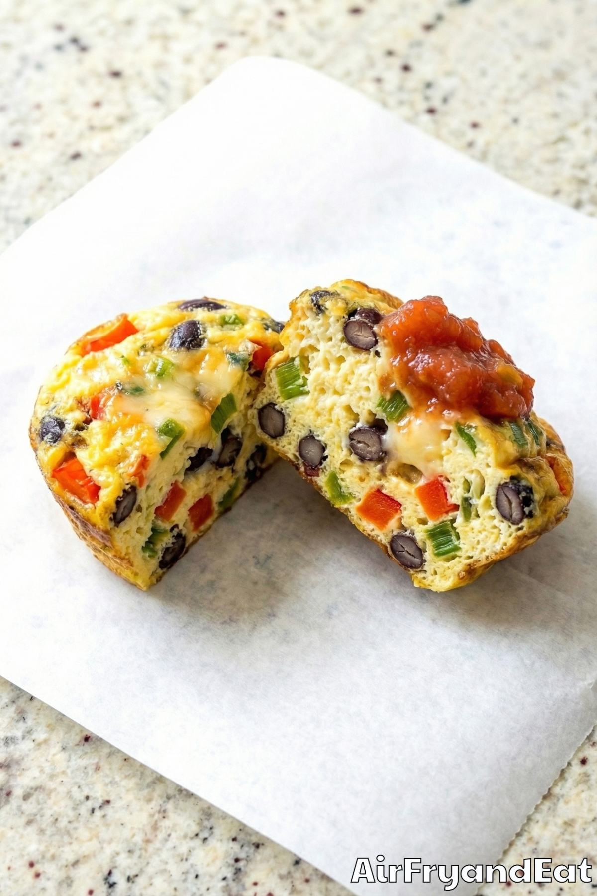 Colorful air fryer southwest egg cups serving