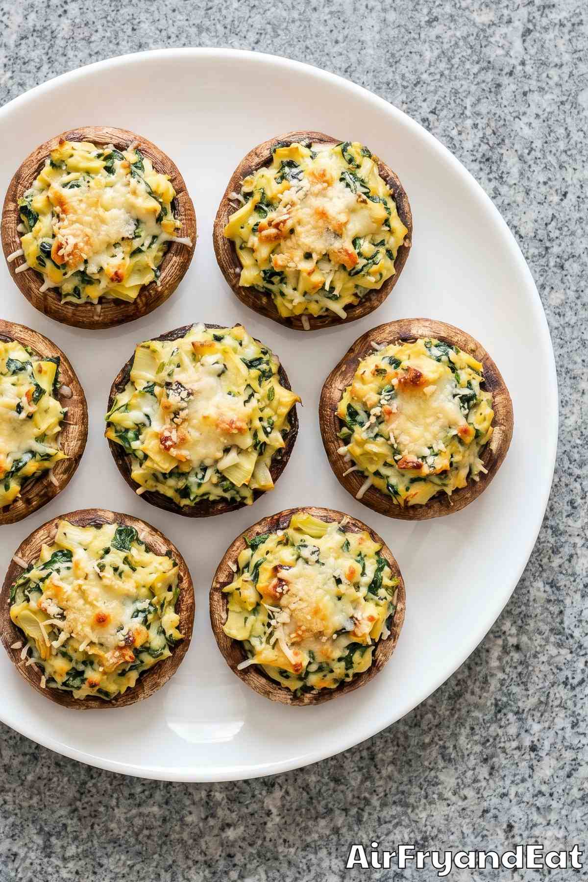 crispy air fryer mushrooms with filling