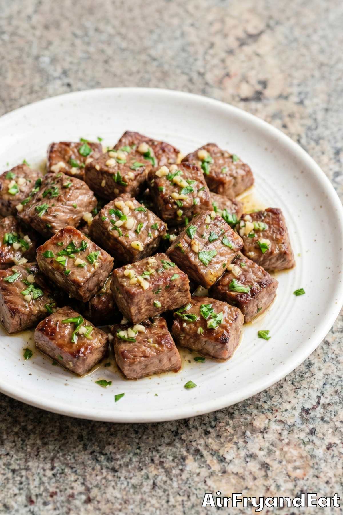 hearty air fryer garlic butter steak bites