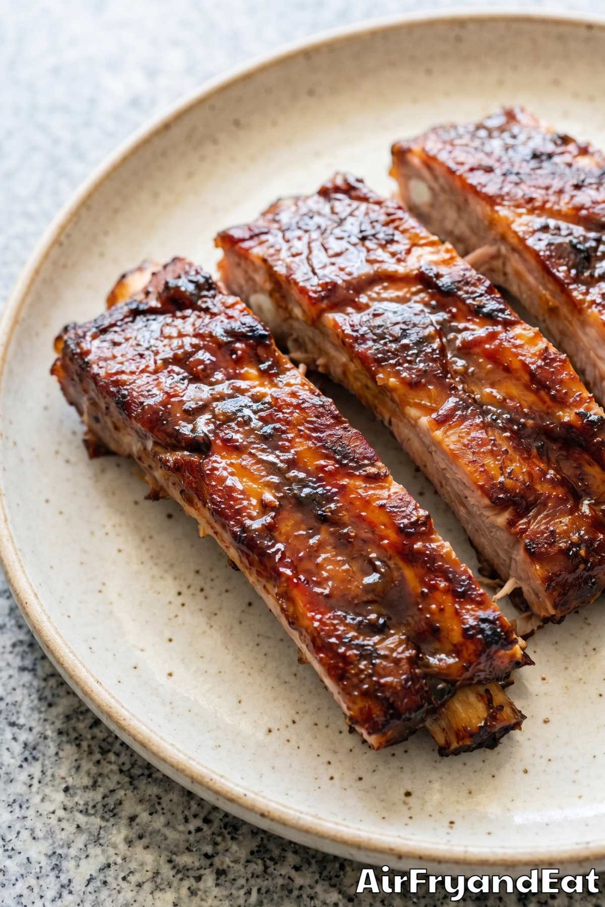 succulent sticky BBQ air fryer ribs