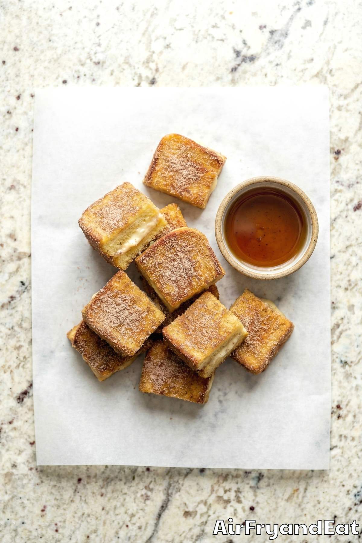 Decadent air fryer stuffed French toast bites