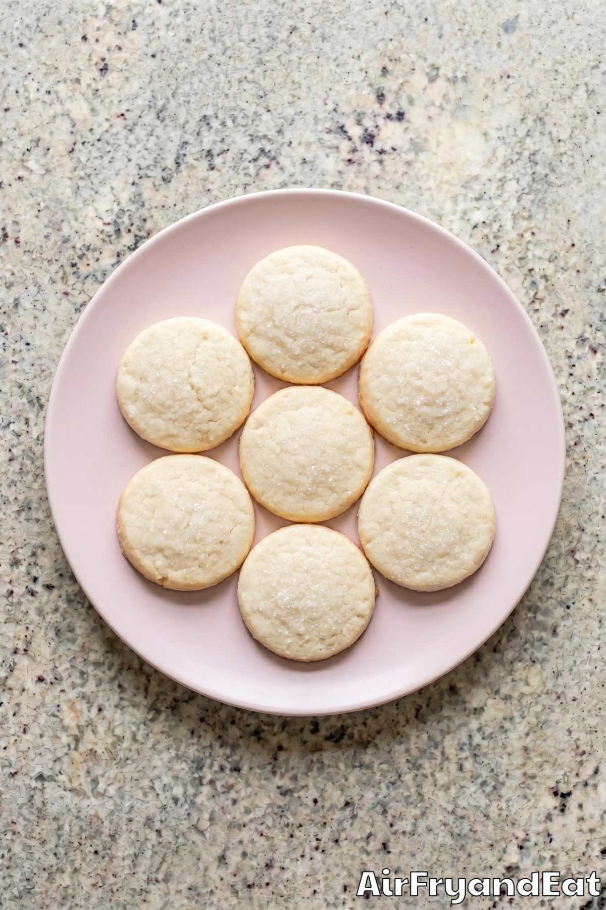 Sweet air fryer sugar cookies on a tray
