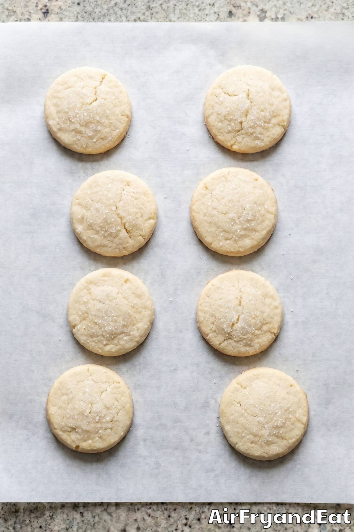 Soft air fryer sugar cookies up close