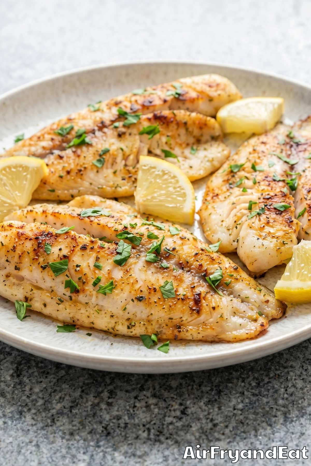 crispy air fryer swai fish on a plate