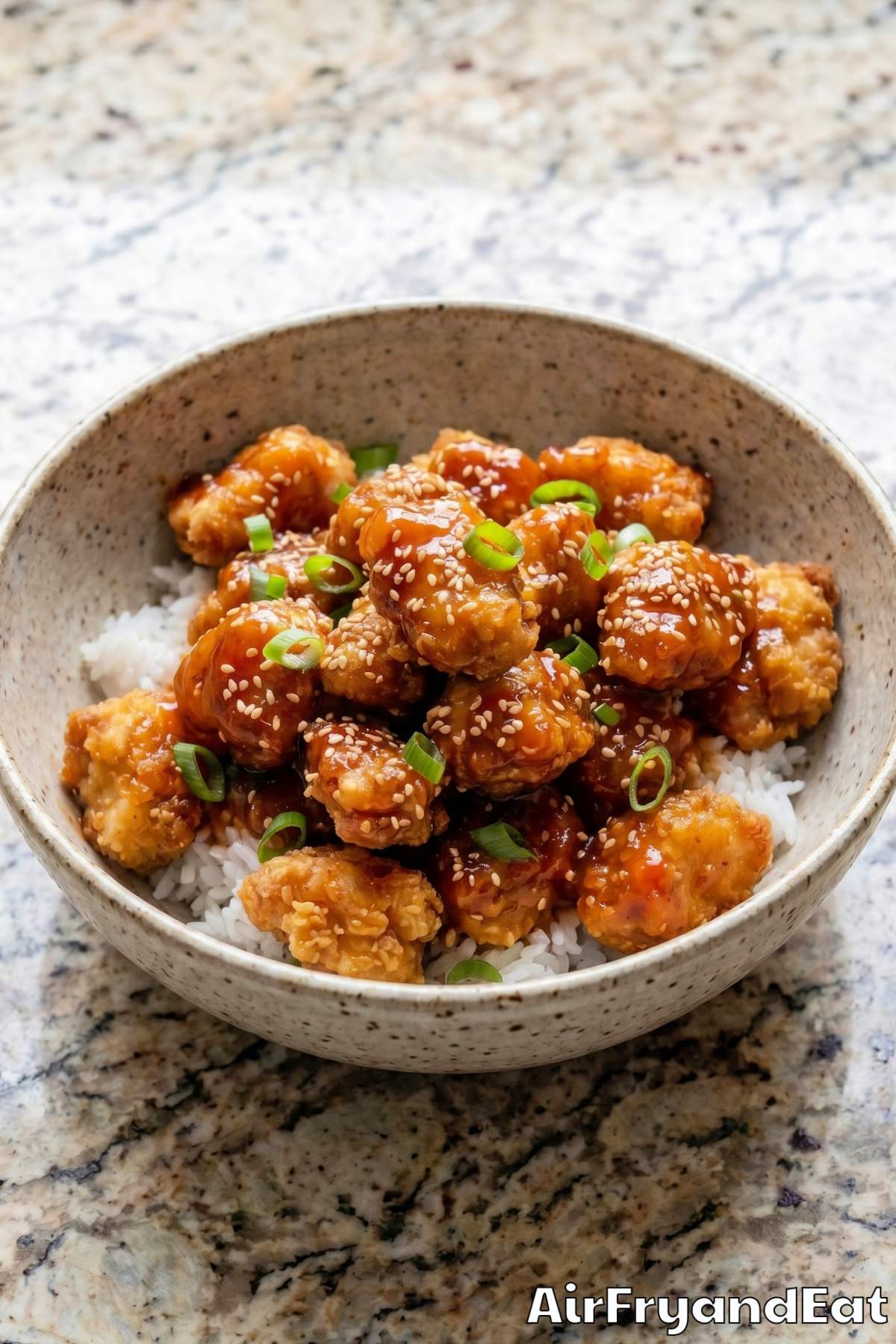 Tangy air fryer sweet and sour chicken