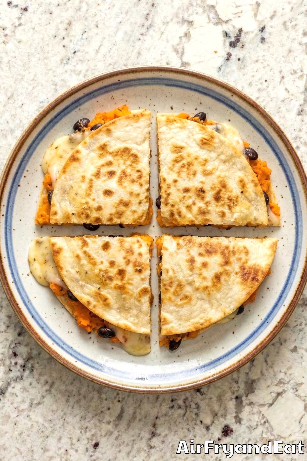 Wholesome sweet potato black bean quesadillas