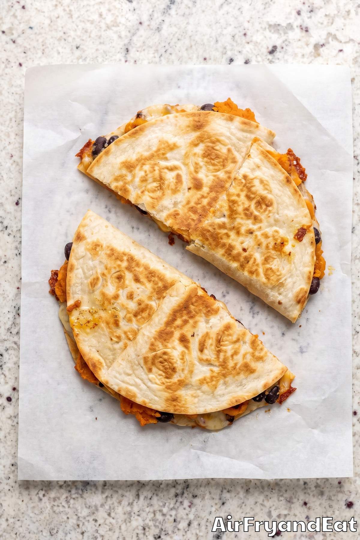 Easy air fryer sweet potato quesadillas