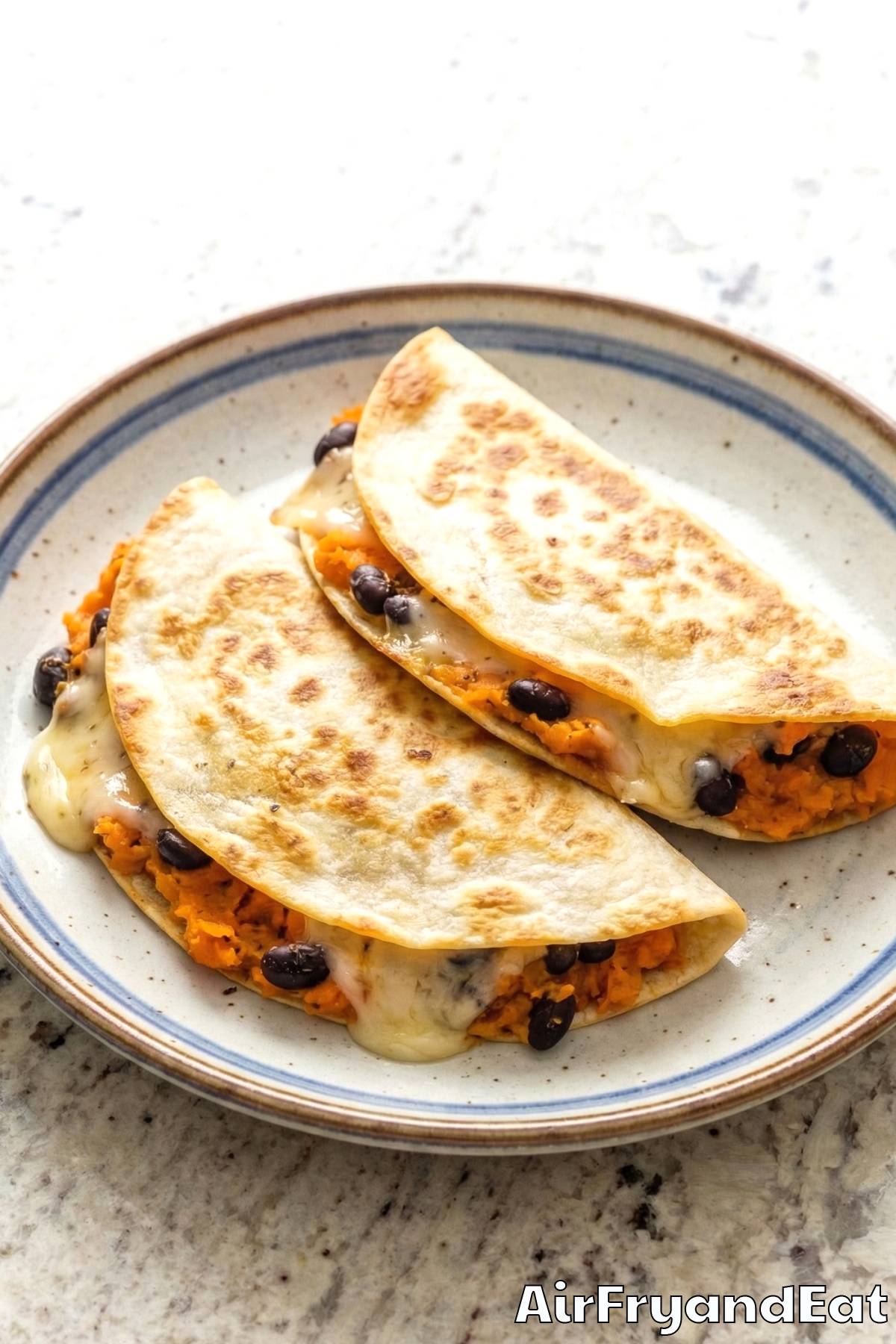 Crunchy air fryer sweet potato quesadillas