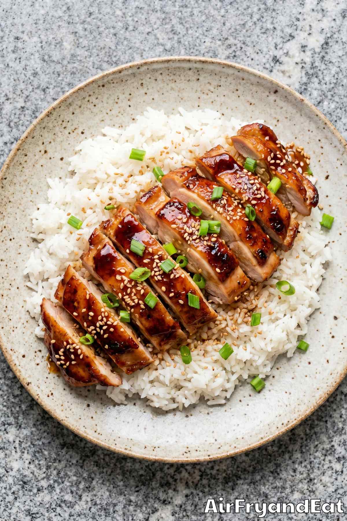 Savory air fryer teriyaki chicken pieces