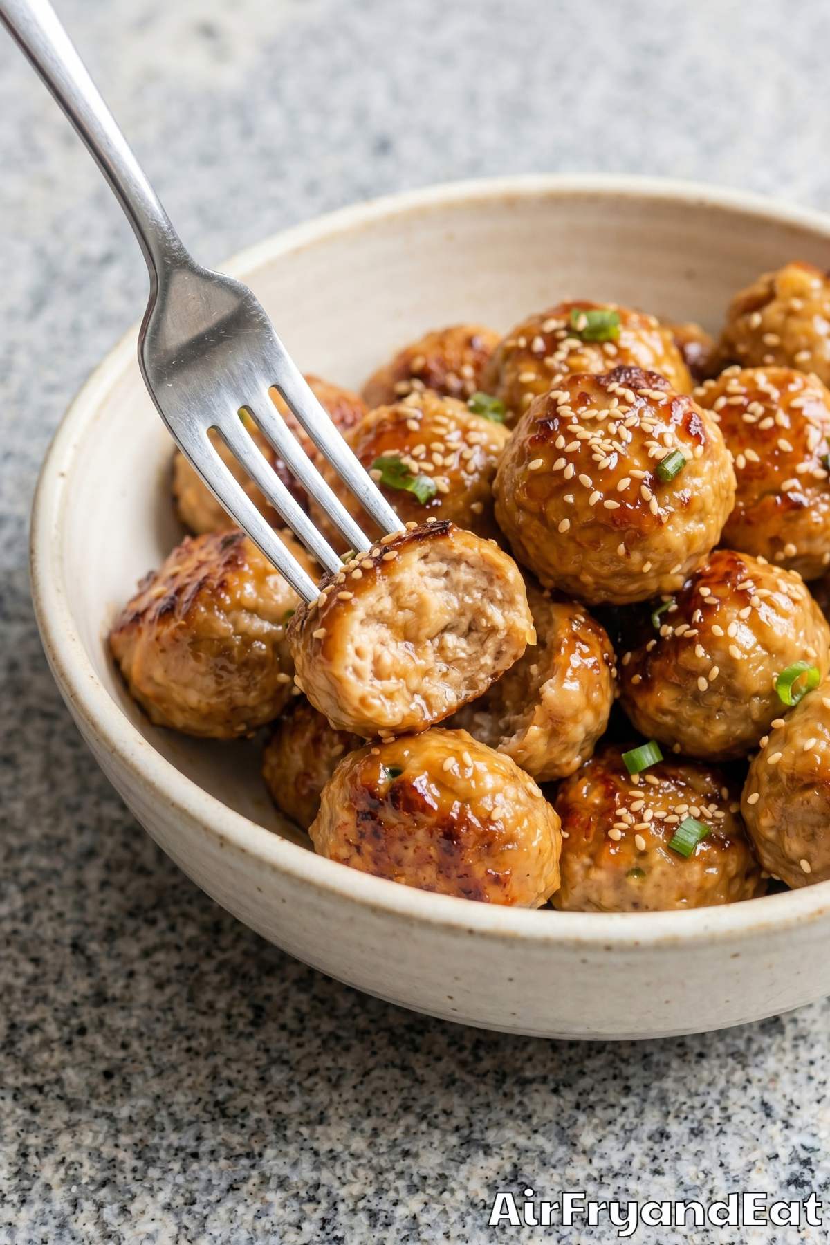 simple air fryer teriyaki chicken meatballs