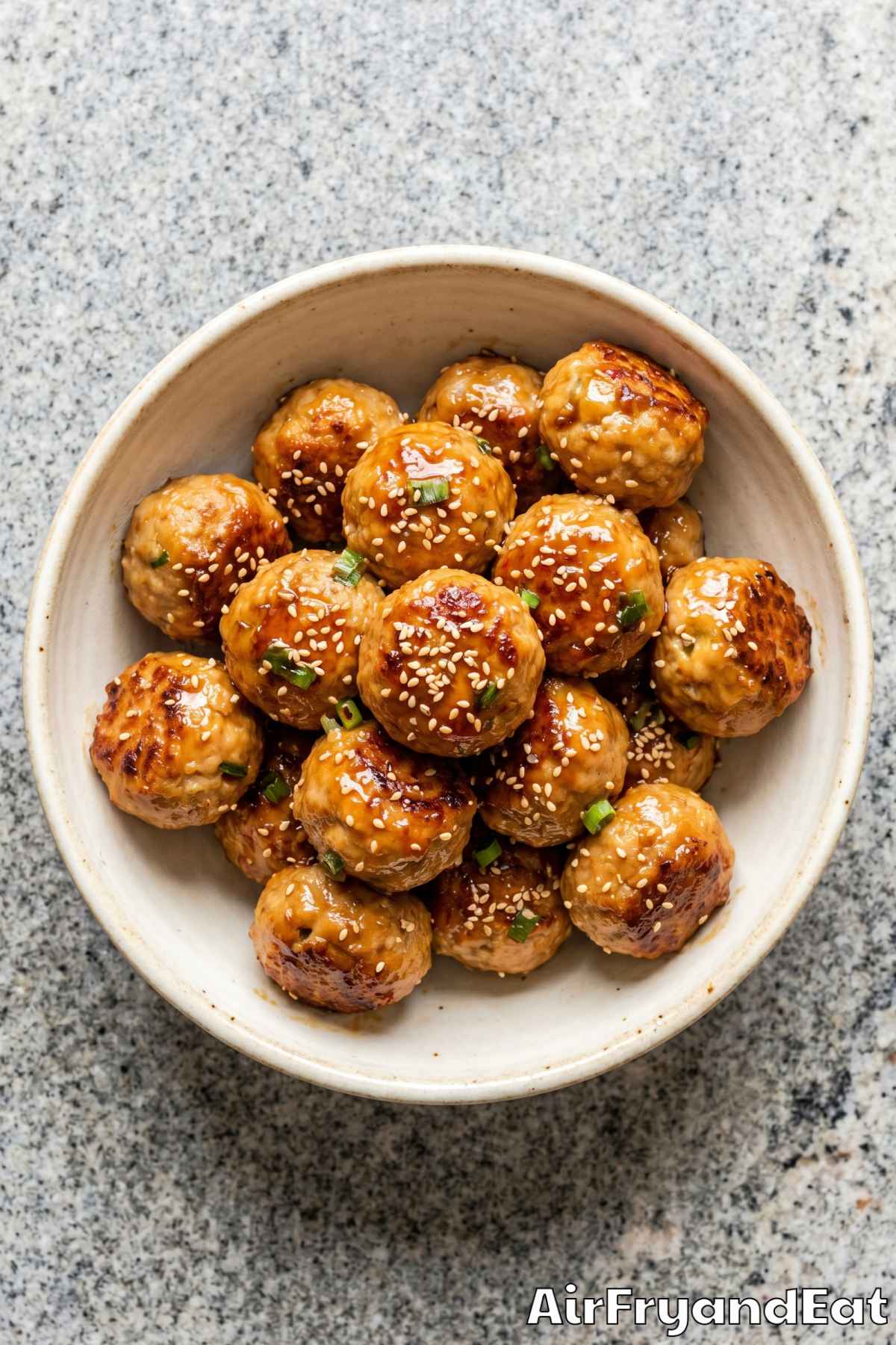easy air fryer teriyaki chicken meatballs